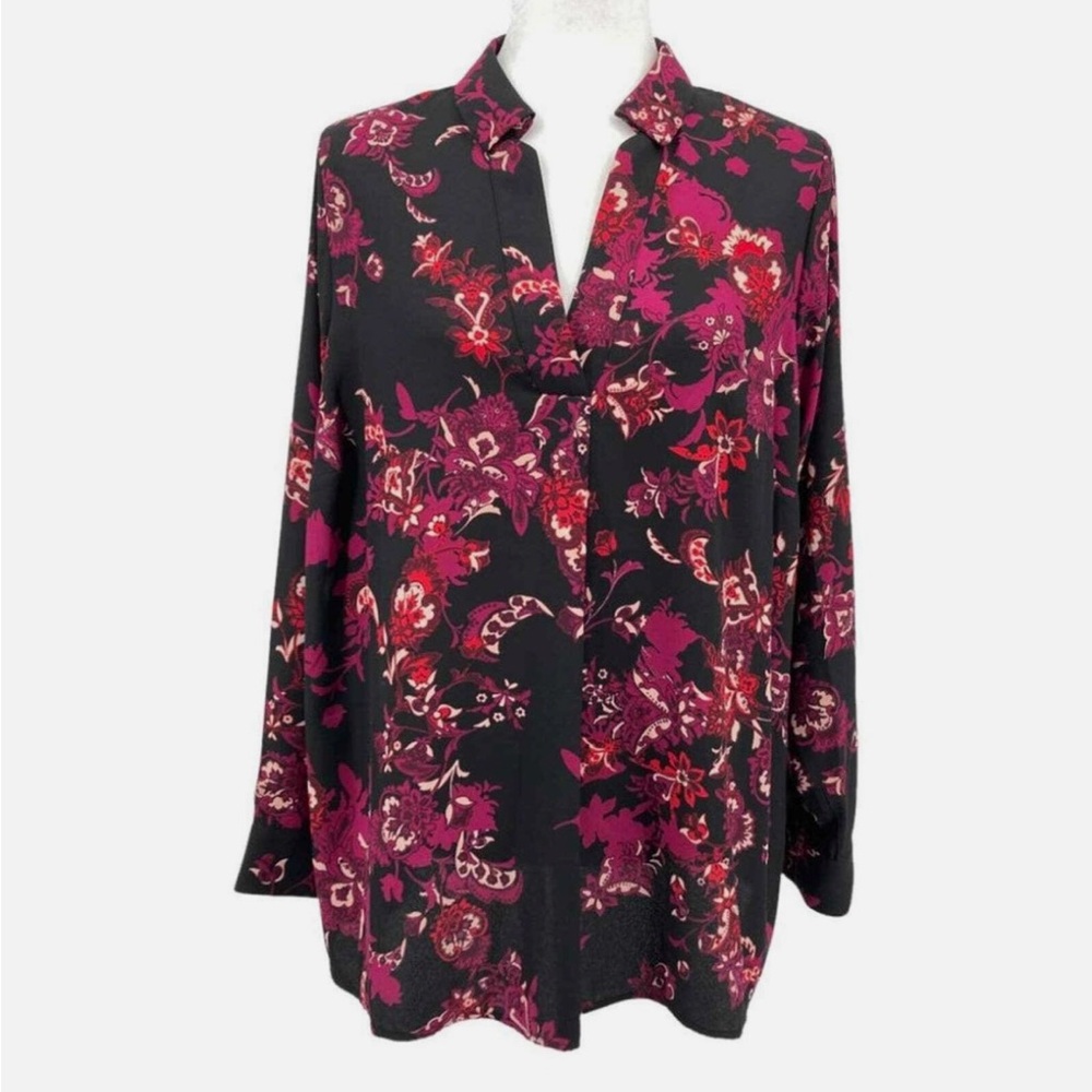 Dana Buchman Black and Pink Blouse